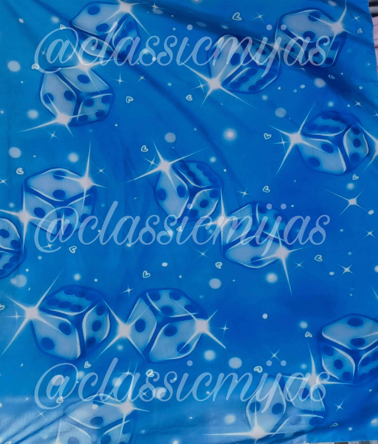 Blue dice backdrop